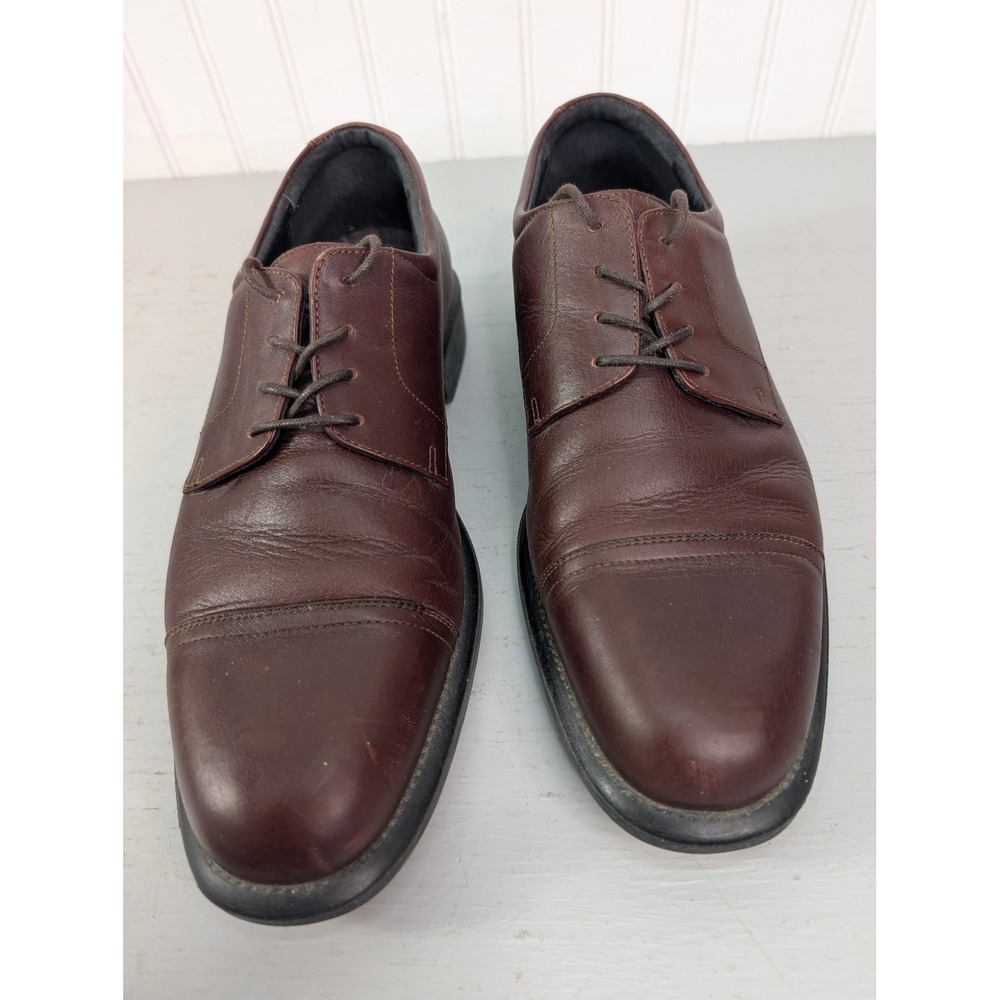 Bostonian Non Stop Waterproof Brown Leather Shoes Men's Cap Toe Oxford 10.5M